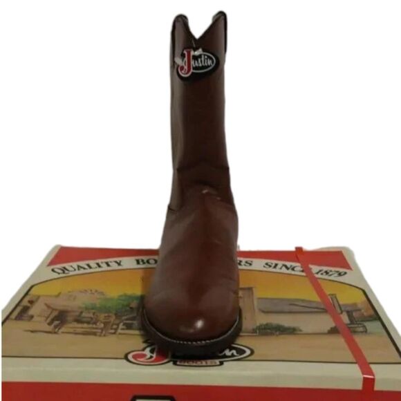 NWT Justin Boots 3404 Leather Roper Boots W/ A Bonus Surprise 10A! CONSIGNMENT! - Picture 4 of 15